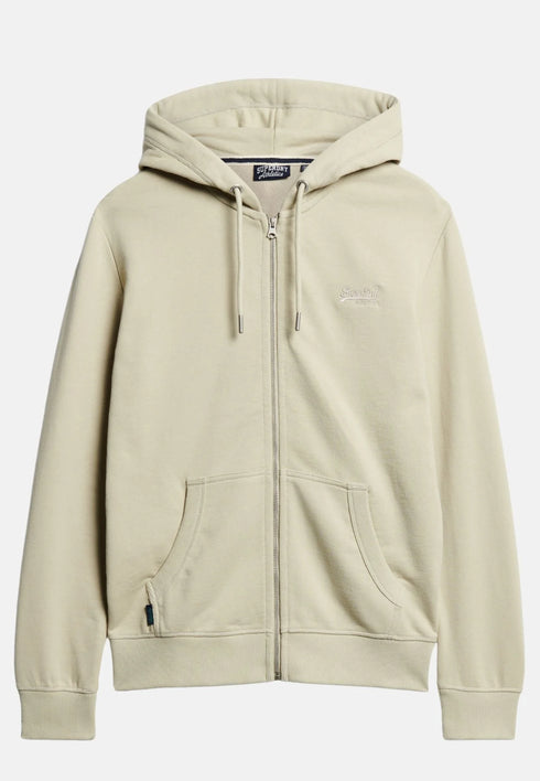 Superdry Essential Logo Zip Hoodie Beige